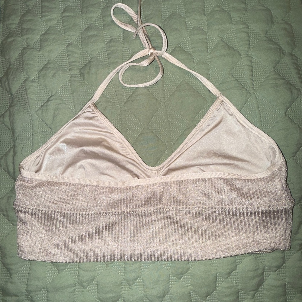 Aerie Cream Ribbed Bandeau with Stretchy Comfort - Picture 5 of 8
